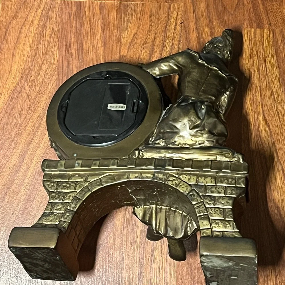 Vintage Victorian Lady Figural Clock Bronze Tone Mantel Decor Taiwan ‼️WORKS‼️